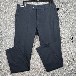 YCHAI Chino Pants Men’s Size 34 Skinny Fit Navy Blue Designer Preppy Business
